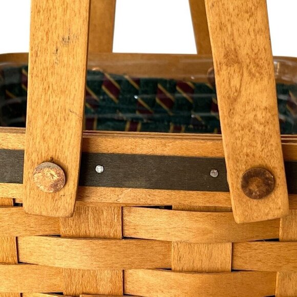 Longaberger 1995 Christmas Collection Cranberry Basket w/ Liner & Insert Holiday - Picture 14 of 16